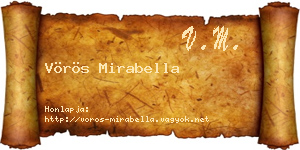 Vörös Mirabella névjegykártya